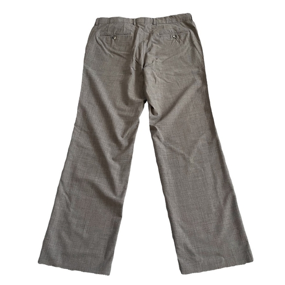 BOSS HUGO BOSS MARLOW Gray Flat Front Tailored Fit Virgin Wool Men’s Dress Pants - Picture 3 of 5